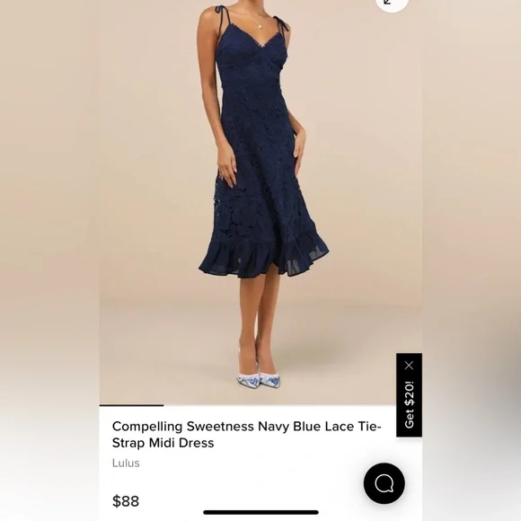 Lulu's Navy Lace Midi Dress - Picture 8 of 8